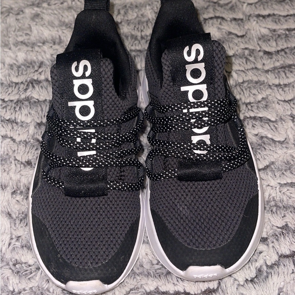 Boys Adidas Black and White Mesh Sneakers